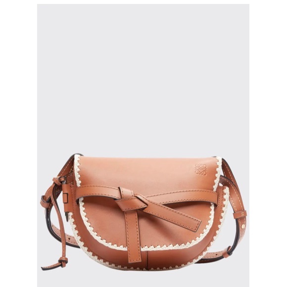 Loewe Handbags - Loewe Calfskin Crochet Trim Small Gate Crossbody Bag